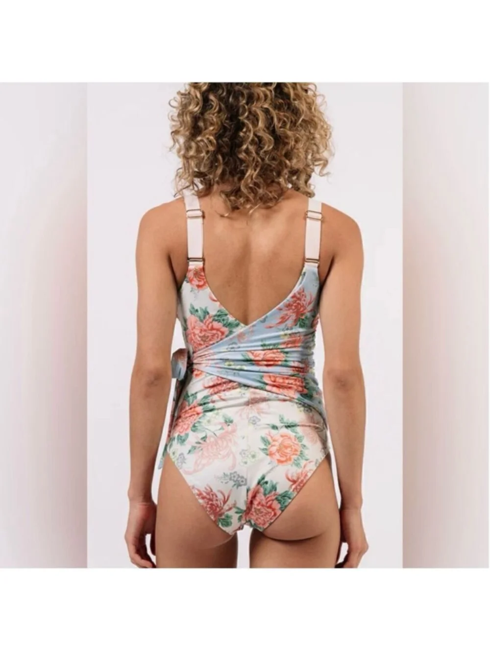 We are Hah Floral Wrap One Piece Swimsuit Size S